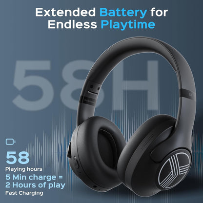 Z2-B Hybrid Active Noise Cancelling Workout Headphones - Signature-Hd Sound, Deep Bass, 58H Battery, Comfortable, Foldable over Ear Bluetooth Headphones Wireless W/Mic for Calls for Gym, Sport