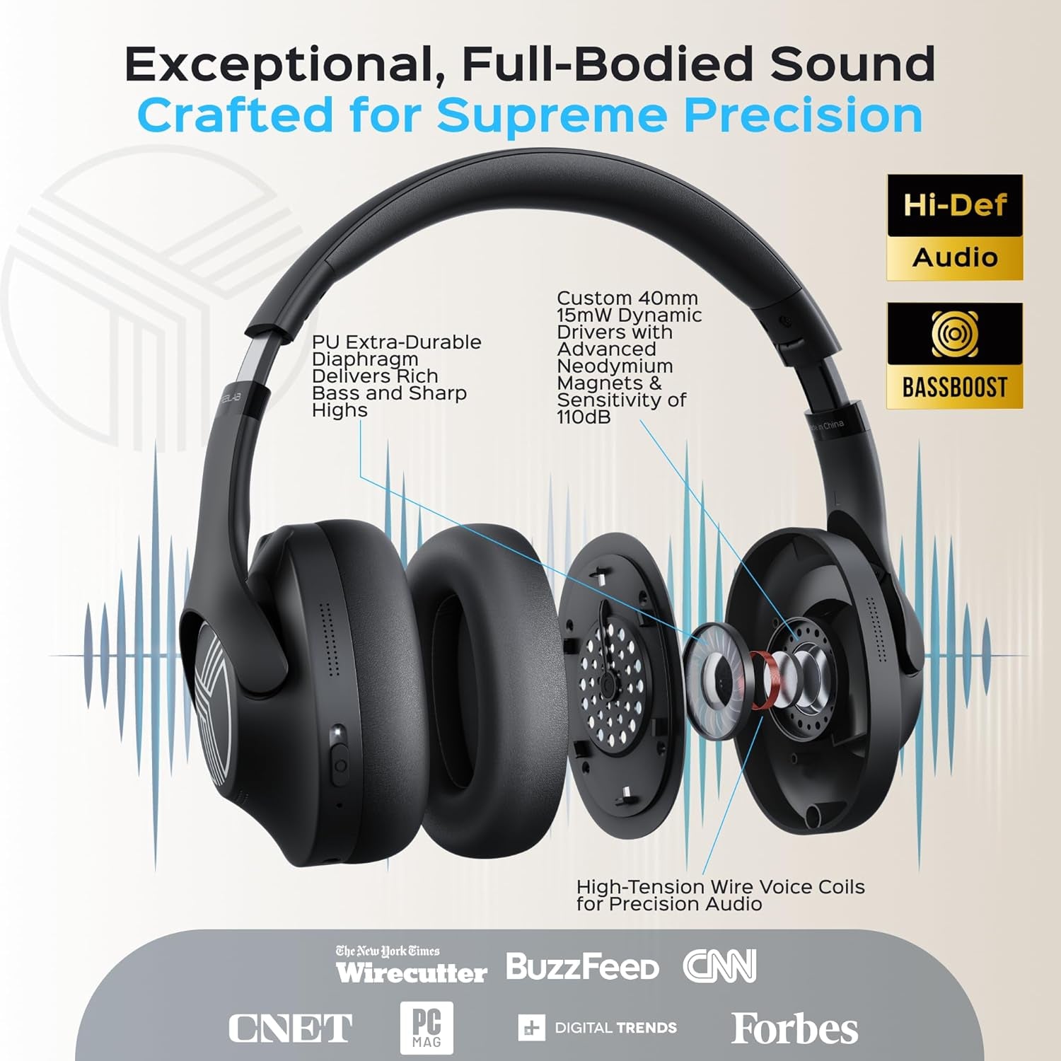 Z2-B Hybrid Active Noise Cancelling Workout Headphones - Signature-Hd Sound, Deep Bass, 58H Battery, Comfortable, Foldable over Ear Bluetooth Headphones Wireless W/Mic for Calls for Gym, Sport
